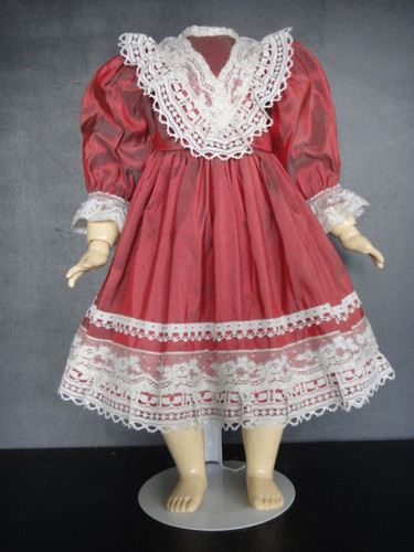 Silk bordeaux dress antique - bordeaux,