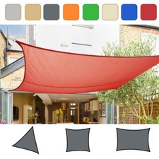 Sun Shade Sail Garden Patio Sunscreen Awning Canopy Screen 98% UV Block Greenbay