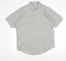 EWM Men’s Grey Check Short Sleeve Button-Up Shirt M Regular