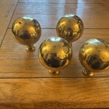 4 Antique Brass Bed Knobs 85mm tall by 65mm wide 768