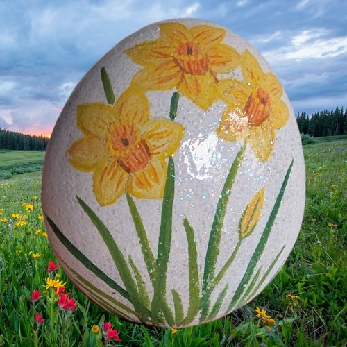 Hand painted pebble - hand,