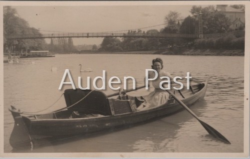 Woman rowing boat 1940s - woman,