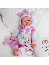 Reborn Doll Mia - 17-Inch Sweet Smiling Lifelike lithe Cloth Body Baby