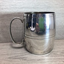falstaff silver plate mug tankard solid heavy made in uk 4 inch tall vintage