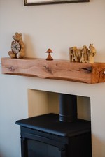 Oak beam mantel fire surround  floating shelf mantle Wooden fireplace 6" x 3"