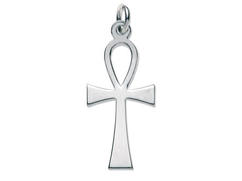 925 solid sterling silver - silver, ankh