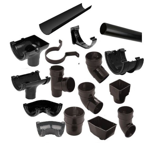 Black half round plastic - round, upvc