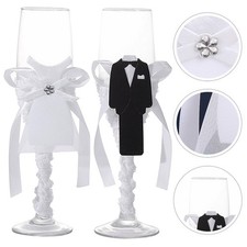  2 Pcs Bride Groom Glasses