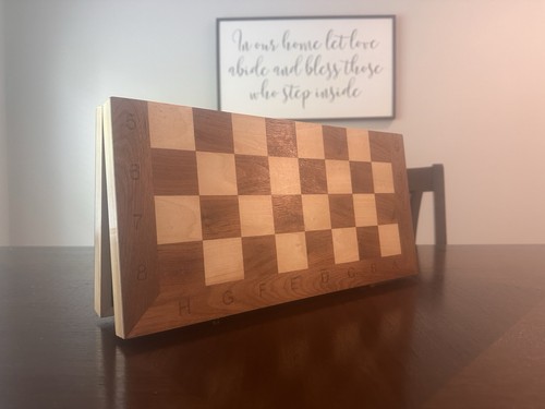 Portable folding wooden - wooden, chess