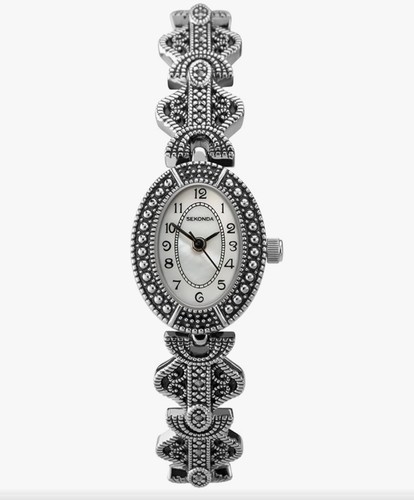 Sekonda 19mm marcasite vintage - marcasite,