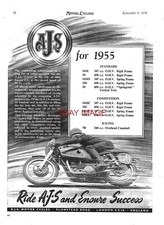 Original 1954 Advert for the A.J.S Range of Motorcycles Vintage Print Ad 731B