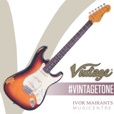 Vintage V6 ICON Electric Guitar - Distressed Sunburst V6MRSSB