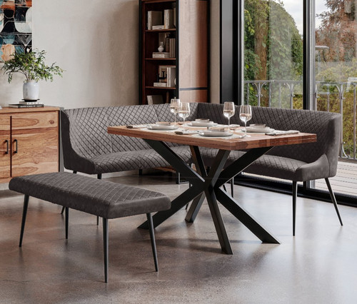 Grey faux leather - grey, bench