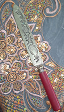 Silver Plated EPNS Ornate Vintage Cutlery Slice with Red Bakelite Handle