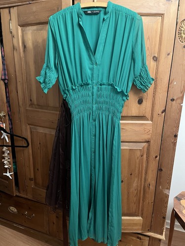 Zara emerald green pleated - zara,