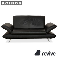 Koinor Rossini Leather Two Seater Black Manual Function Sofa