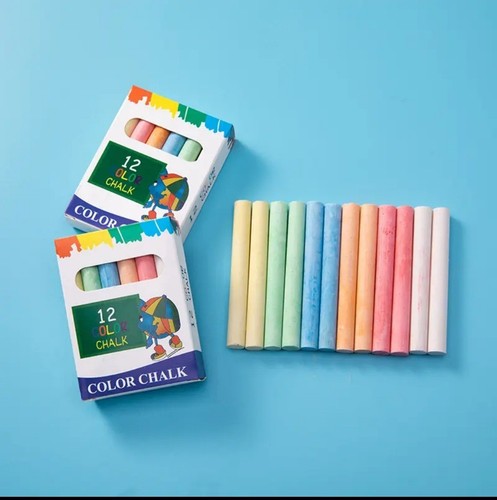 Pack coloured chalk sticks - 12,