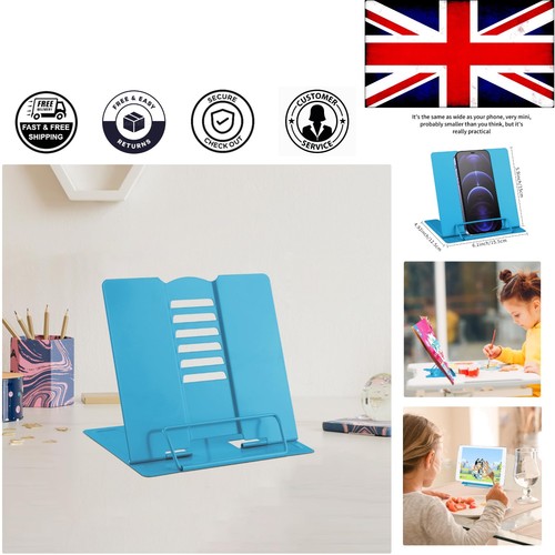 Compact azure metal book stand - metal,