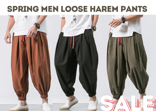 Men baggy harem - baggy, pants