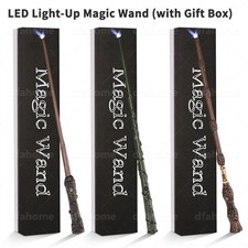 Harry Potter LED Light-Up Magic Wands Metal Core Dumbledore Hermione w/ Gift box