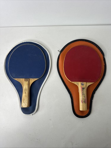 Two vintage table tennis bats - vintage,