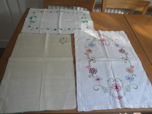 Three vintage embroidered - , /