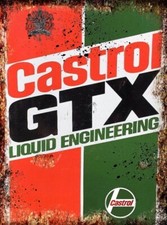 Metal Sign Castrol GTX oil