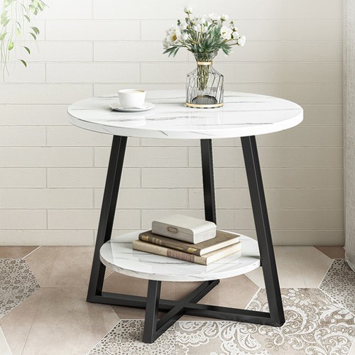 Wooden side table - side, round