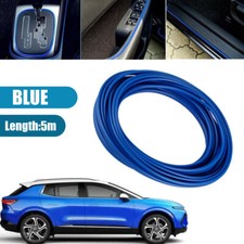 Blue 5m Car Door Edge Panel Gap Strip Cover Decor Molding Trim Car Accessories