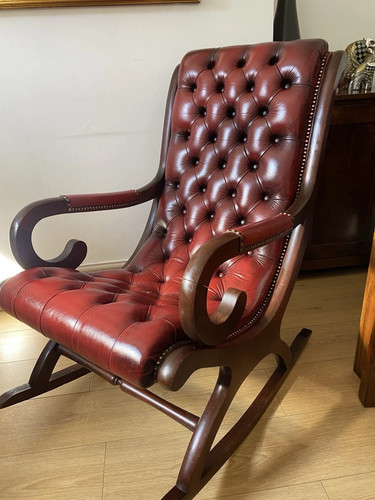 Chesterfield leather rocking - leather,