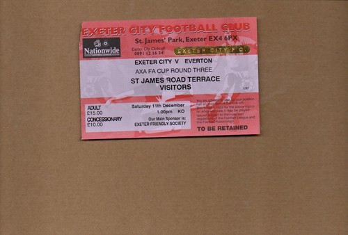 Used ticket exeter city - city, v