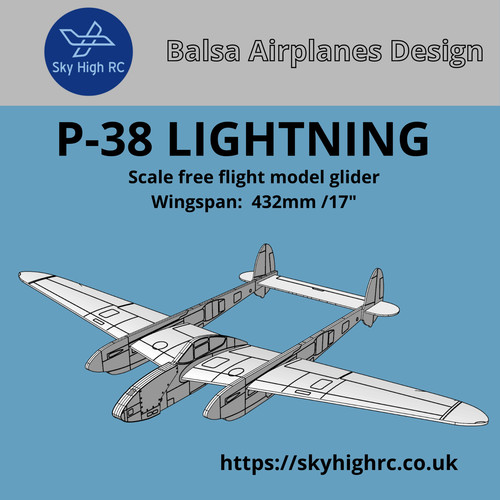 P38 lightning 17in - lightning, hand
