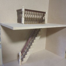 Stairs & Banister Set. Inc Stair Treads Mahogany Handrail Dolls House item DHD73