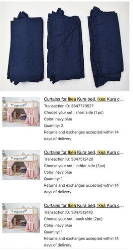 Navy blue cotton ikea kura - navy,