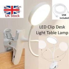 LED Flexible Clip On Table Reading Lamp Desk Light Rechargeable LED Book Light