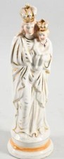 Antique Madonna Child Jesus German Porcelain Figure Virgin Mary Holy Statue 1ft