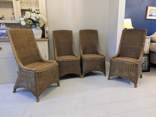 Double caned wicker chairs - wicker,