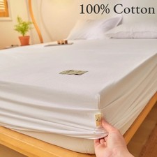 Luxury Egyptian Cotton Fitted Bed Sheet Soft Mattress Cover Elastic Bed Linen