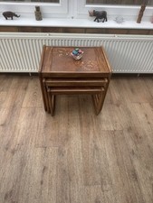 Danish Mid Century Vintage Tile & Teak Topped  Nest of Tables - 1970s