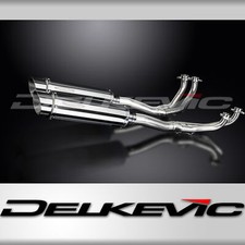 HONDA GL1000 GOLDWING 75-79 FULL 4-2 EXHAUST 350mm STAINLESS ROUND BSAU SILENCER