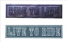 Faux Leather Live To Ride / Ride To Live Embroidered Patch Biker Triker