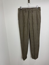 Laksen Scotland Wool Trousers Mens Size W34 Brown Houndstooth Check