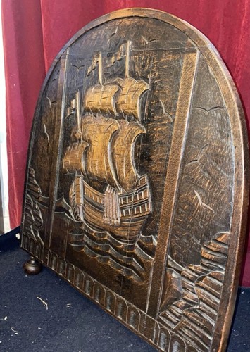 Antique solid oak hand - hand, carved
