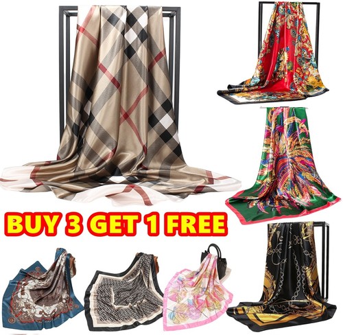 Large 90cm satin silk square - 90cm,