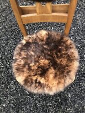 Genuine sheepskin seat pads, hand-cut from natural sheepskin, Stool Topper Brown