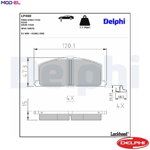 Brake pad set - brake, lp460