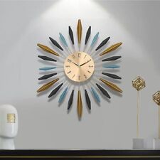 55cm Extra Large Wall Clock Colorful Sunburst Metal Living Room Bedroom Decor UK