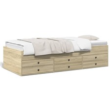 Daybed with Drawers Sonoma Oak 100x200cm Engineered Wood Trundle Bed 6-Drawer XL