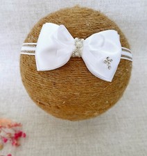 White Christening Headband