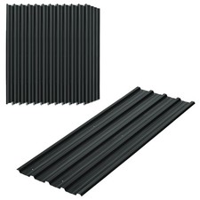 Outsunny Pack of 12 Metal Roofing Sheets for Greenhouse, Dark Grey